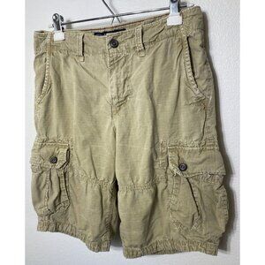 American Eagle Outfitters Men 30X 10.5 Shorts Khaki Longboard Bermuda Cargo